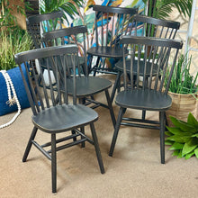 Load image into Gallery viewer, Distressed Black Wood Dining Chair
