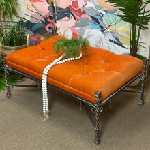 Load image into Gallery viewer, Burnt Orange Tufted Ottoman
