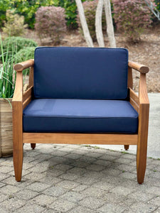 4PC Navy/Acacia Wood Outdoor Set
