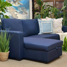 Load image into Gallery viewer, 2PC Blue Chofa w/ Pop-Up Trundle
