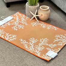 Load image into Gallery viewer, Orange &amp; White Sea Life Washable Rug
