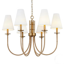 Load image into Gallery viewer, 6 Light Rattan Chandelier
