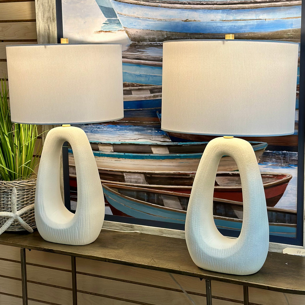 White Ceramic Loop Lamp