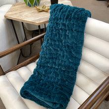 Load image into Gallery viewer, Teal Furry Throw
