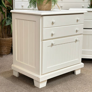 White Groove Nightstand