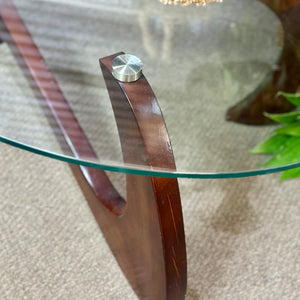 Glass Top Wooden Coffee Table