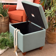 Load image into Gallery viewer, Aqua Storage Ottoman

