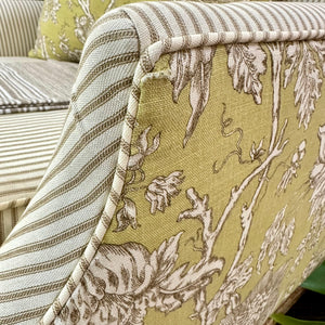 Custom Floral Back Wing Chair