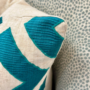 Teal Geometric Down Pillow