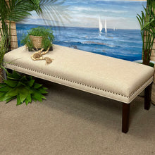 Load image into Gallery viewer, Beige Nailhead Bench
