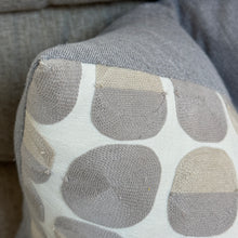 Load image into Gallery viewer, Grey/Beige Circles Down Pillow
