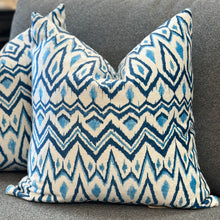 Load image into Gallery viewer, Blue Ikat Down Pillow
