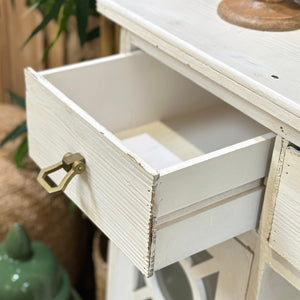 Distressed White Cabinet