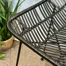 Load image into Gallery viewer, Black Rattan Barstool
