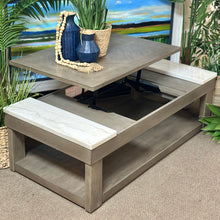 Load image into Gallery viewer, Greige/Marble Lift Coffee Table
