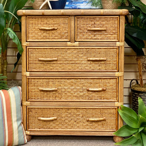 Natural Wicker Chest w/ Mirror