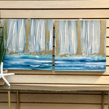 Load image into Gallery viewer, Blue/Gold Canvas Abstract I
