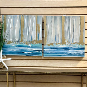 Blue/Gold Canvas Abstract I