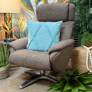Handy Living Mocha Chair W/Otto