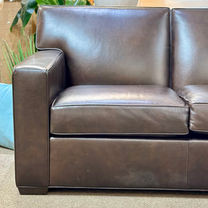 Ethan Allen 'Bennet Track-Arm' Leather Sofa