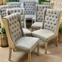 Load image into Gallery viewer, Grey/Tan Tufted Dining Chair
