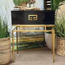 Load image into Gallery viewer, Black &amp; Gold Nightstand
