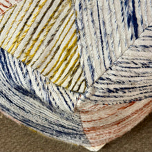 Load image into Gallery viewer, Blue/Orange Stitched Pouf
