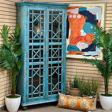 Load image into Gallery viewer, Tall Turquoise Cabinet
