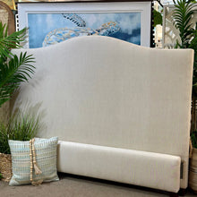 Load image into Gallery viewer, King Oatmeal Upholstered Bed
