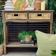 Load image into Gallery viewer, Mocha &amp; Woven Basket Console
