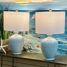 Load image into Gallery viewer, Blue Ribbed Lamp
