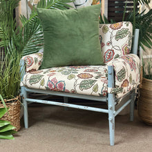 Load image into Gallery viewer, Floral Aqua Chair &amp; Otto
