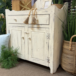 Distressed White Cabinet