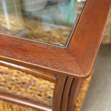 Load image into Gallery viewer, Wood &amp; Rattan Chairside Table
