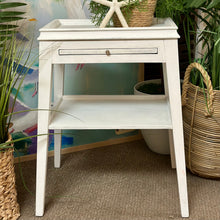 Load image into Gallery viewer, White Pull Out Shelf Side Table

