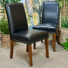 Load image into Gallery viewer, Black Faux Leather Dining Chair
