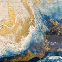 Load image into Gallery viewer, Blue/Gold Swirl Abstract
