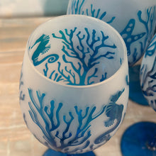 Load image into Gallery viewer, Set/6 Sealife Wine Glasses
