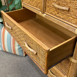 Natural Wicker Chest w/ Mirror