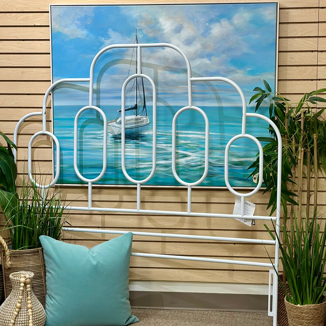 Safaveih Queen White Metal Headboard