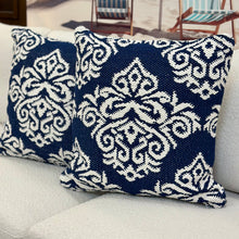 Load image into Gallery viewer, Navy Motif Pillow
