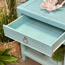 Load image into Gallery viewer, Aqua Rattan Nightstand
