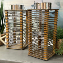 Load image into Gallery viewer, Wooden Slat Lantern
