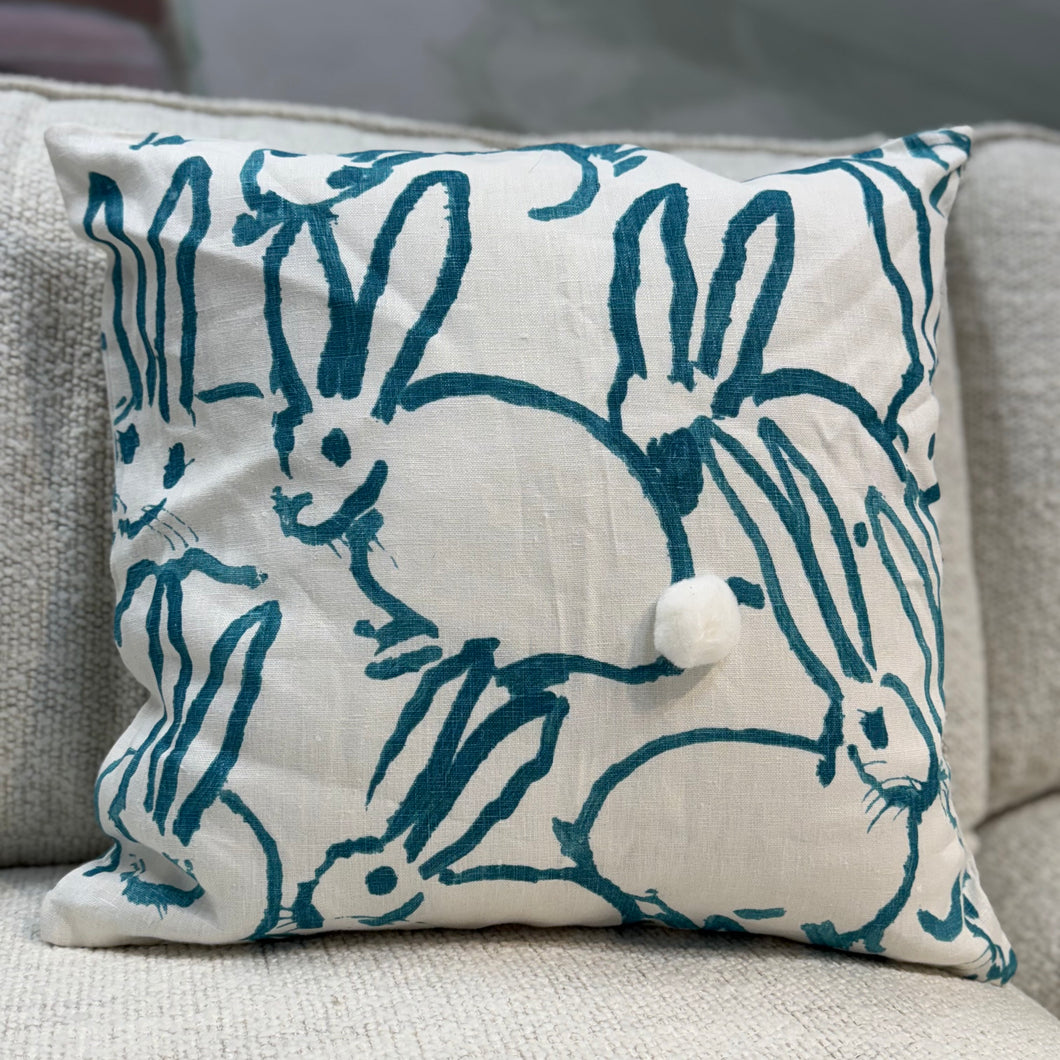 Aqua Bunny Down Pillow