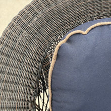 Load image into Gallery viewer, Wicker Navy Chair &amp; Otto
