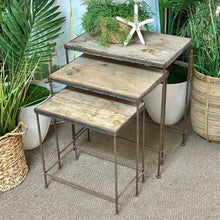 Load image into Gallery viewer, Set/3 Rustic Nesting Tables
