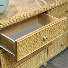 Load image into Gallery viewer, Natural Wicker Dresser W/Mirror
