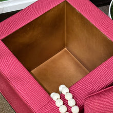 Load image into Gallery viewer, Fuchsia Storage Ottoman
