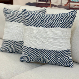 Navy Geometric Diamond Pillow