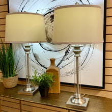 Load image into Gallery viewer, Silver &amp; Glass Lamp
